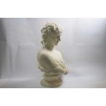 Large Copeland Parian ware bust of Clytie impressed mark, 60cm high