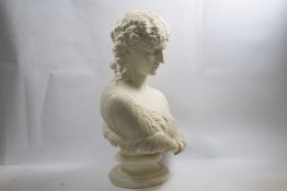 Large Copeland Parian ware bust of Clytie impressed mark, 60cm high