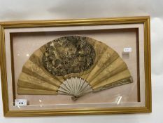 A French late 19th Century printed paper fan in presentation case