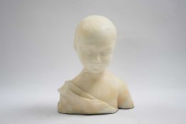 Marble bust of a young child, 20cm high (a/f)