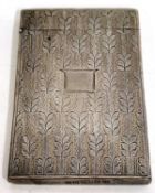 A William IV card case, all over foliate engraving, Birmingham 1834, makers mark for Taylor-Perry