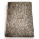 A William IV card case, all over foliate engraving, Birmingham 1834, makers mark for Taylor-Perry