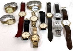 Mixed lot of ten gents Timex wrist watches, a Lino and another gents wrist watch, (a/f)