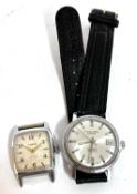 A lot of two vintage wrist watches, one a manually crown wound Timex and the other an S Walters