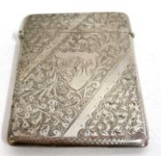 An Edwardian card case with foliate and plain banded decoration, Birmingham 1901 by Henry Williamson