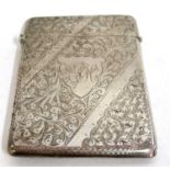 An Edwardian card case with foliate and plain banded decoration, Birmingham 1901 by Henry Williamson