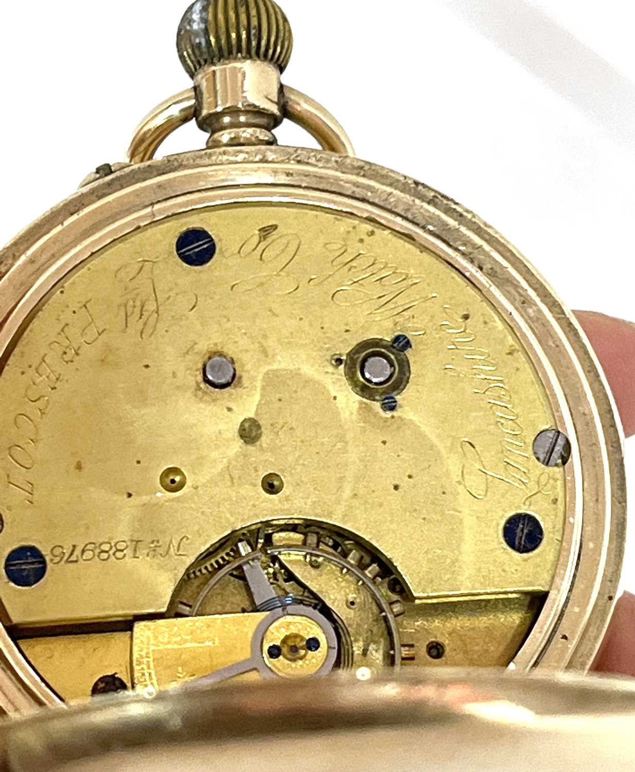 A rolled gold Lancashire Watch Company pocket watch, the watch has a manually crown wound movement - Image 6 of 7