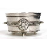 Edward VII silver open salt, the front applied with motifs "Ashborne in the County Derbs and dated