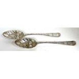 A pair of George III silver berry spoons, London 1807, makers mark for Mary Sumner, 124gms
