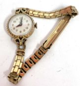 A 9ct gold ladies Tudor Royal stamped inside the case back 375 and also the bracelet clasp, the