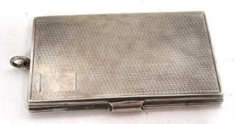 A George V double folding card case, all over engine turned decoration, hallmarked Chester 1926, 9.5