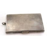 A George V double folding card case, all over engine turned decoration, hallmarked Chester 1926, 9.5