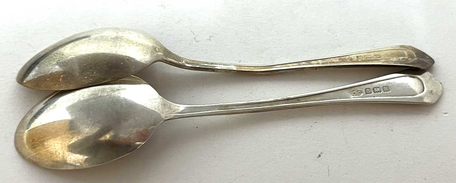 A cased set of six silver George V teaspoons, hallmarked for Birmingham 1934, makers mark for Arthur - Image 4 of 5