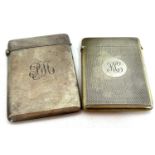 Mixed Lot: A George V small card case with all over engine turned decoration, monogrammed,