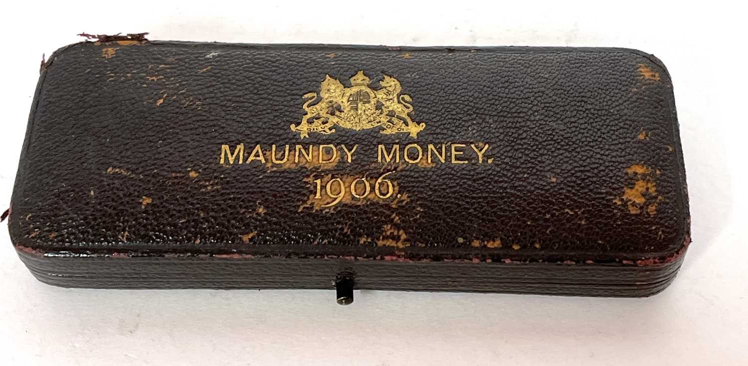 Edward VII 1906 Maundy set in original dated box - Image 2 of 3