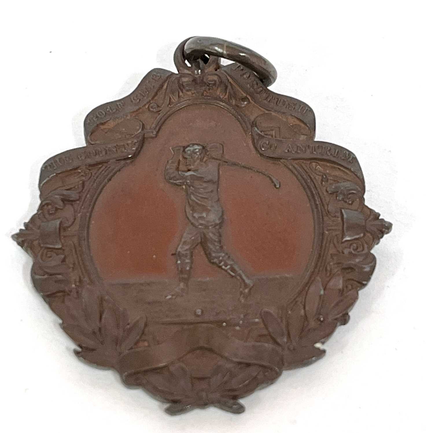 An antique bronzed golf medallion, entitled The County Golf Club, Port Rush, Co Anterim. - Image 3 of 4