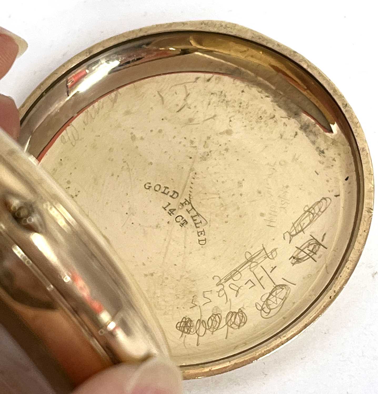 A rolled gold Lancashire Watch Company pocket watch, the watch has a manually crown wound movement - Image 4 of 7