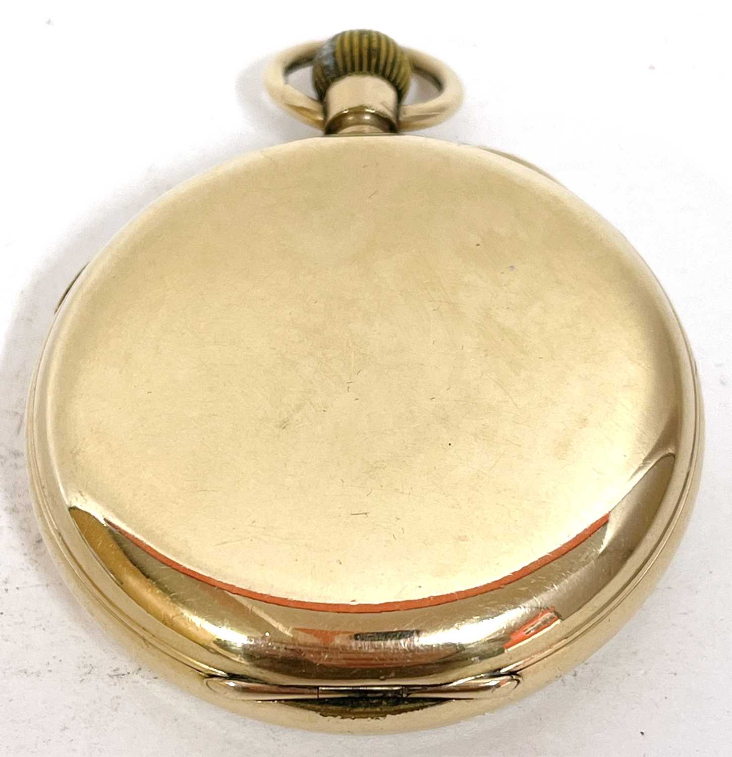 A rolled gold Lancashire Watch Company pocket watch, the watch has a manually crown wound movement - Image 2 of 7