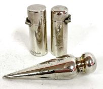 Mixed lot to include a Victorian silver icicle shaped scent bottle, London 1843, makers marks