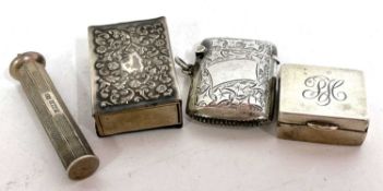Mixed lot to include a small silver pill box, Birmingham 1911, a silver cigar piercer, Birmingham