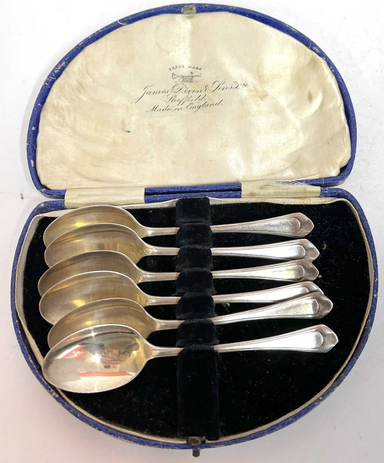 A cased set of six silver George V teaspoons, hallmarked for Birmingham 1934, makers mark for Arthur - Image 2 of 5