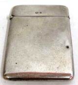 An Edwardian card case of plain polished form, Birmingham 1903, makers mark Joseph Glister Ltd, 81.