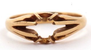 Victorian 18ct gold ring mount (only) hallmarked for Chester 1894, 4.2 gms, size P/Q