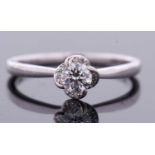 A maple leaf diamonds "Wind Embrace" 18ct white gold diamond solitaire engagement ring of 0.37ct,