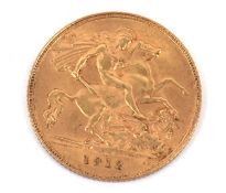A George V half sovereign dated 1912