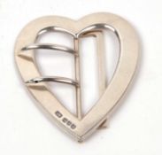 A hallmarked silver heart shaped buckle, hallmarked for Birmingham 1896, makers mark for Lawrence