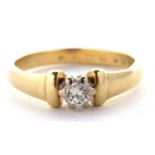 An 18ct diamond ring, the round brilliant cut diamond, estimated approx. 0.24cts, claw mounted