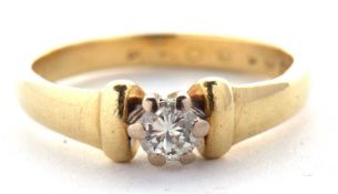 An 18ct diamond ring, the round brilliant cut diamond, estimated approx. 0.24cts, claw mounted