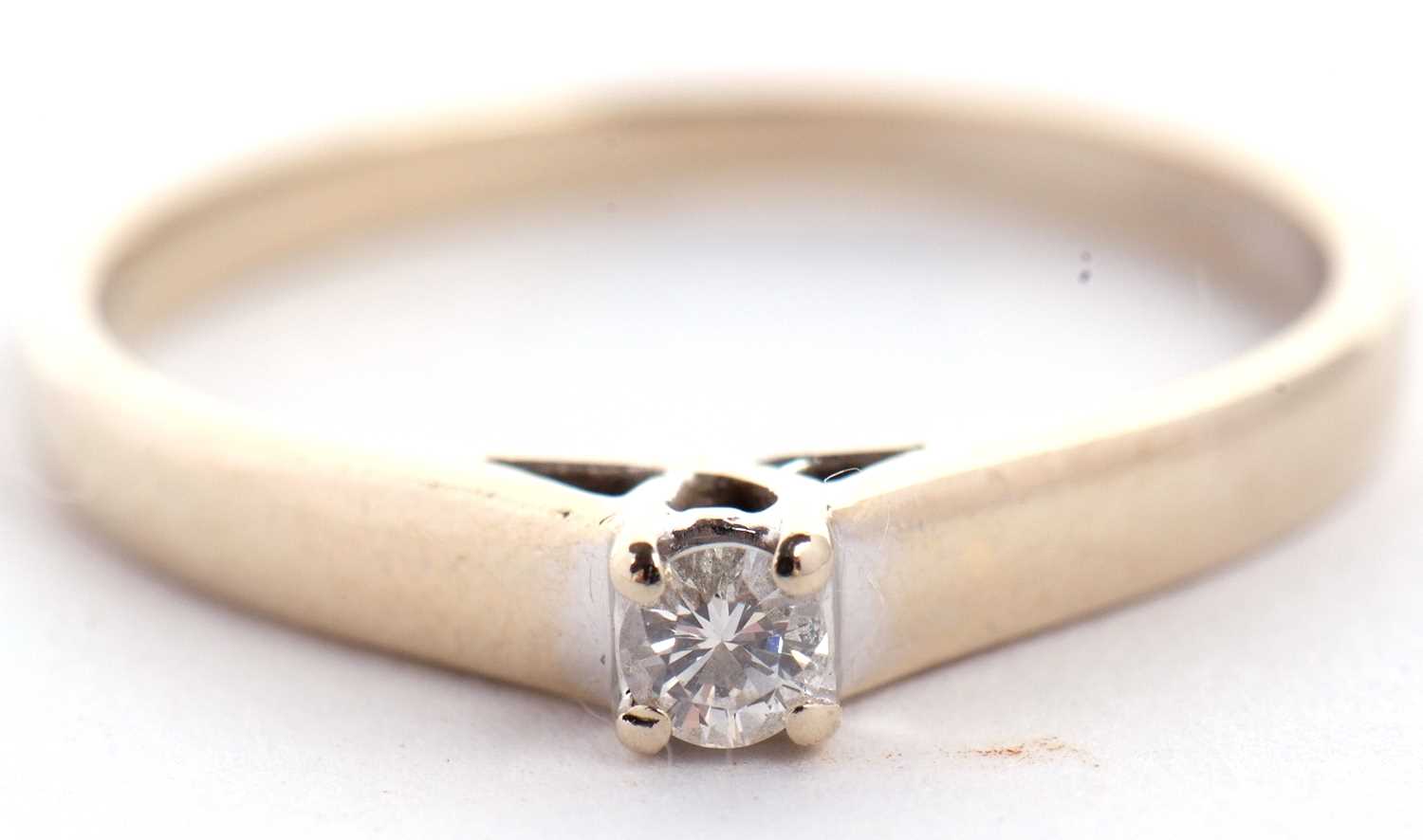 An 18ct diamond solitaire ring, the round brilliant cut diamond, estimated approx. 0.07cts, claw - Image 2 of 9