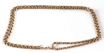 A 9c belcher link necklace, stamped 9c to one end, with lobster claw clasp stamped 9c, 76cm long,