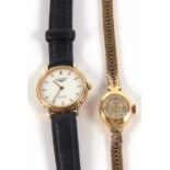 A lady's 9ct Rotary wristwatch, with named silvered dial, gilt baton numerals and hands, the round