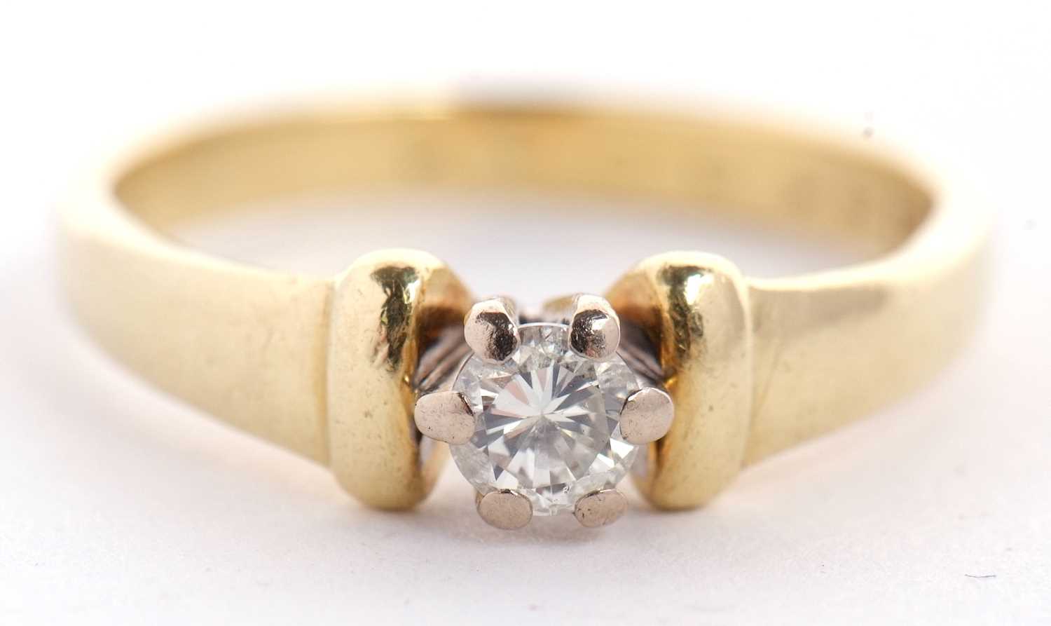 An 18ct diamond ring, the round brilliant cut diamond, estimated approx. 0.24cts, claw mounted - Image 2 of 7