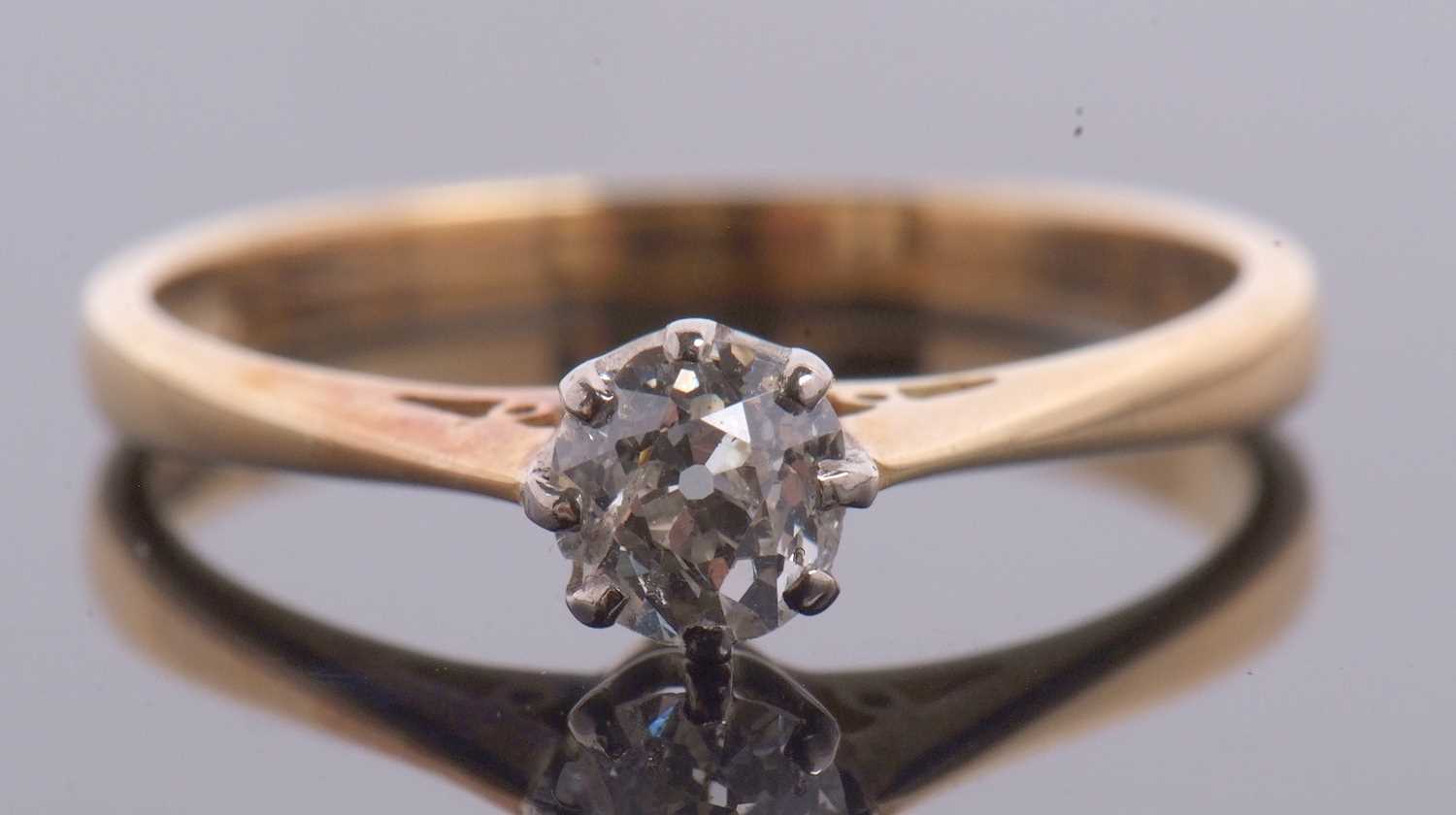 An 18ct diamond solitaire ring, the round brilliant cut diamond, estimated approx. 0.42cts, claw - Image 7 of 8