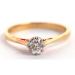 An 18ct diamond solitaire ring, the round brilliant cut diamond, estimated approx. 0.42cts, claw