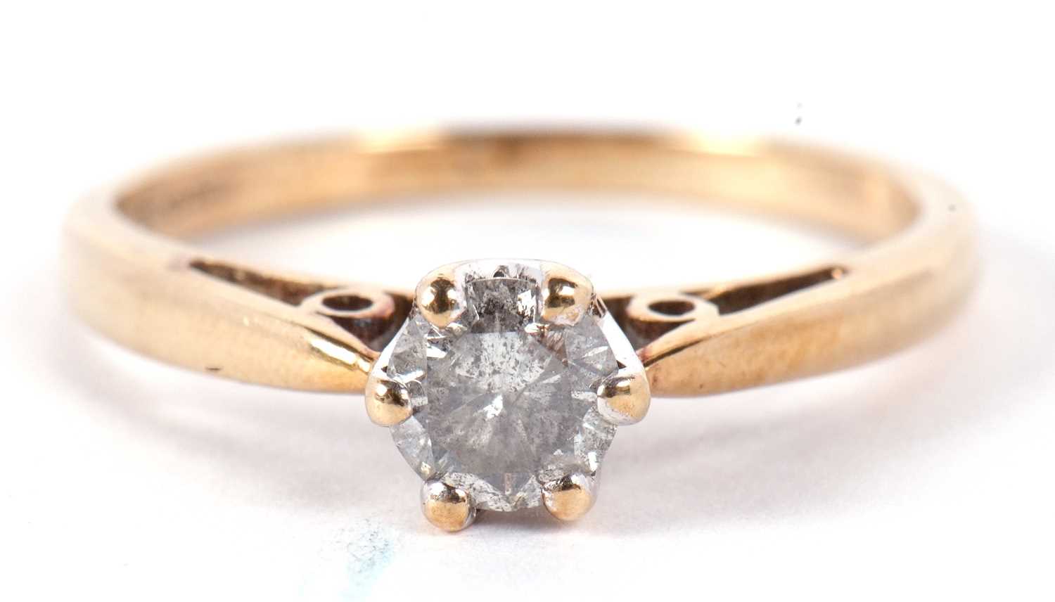 A 9ct diamond solitaire ring, the round brilliant cut diamond, estimated approx. 0.50cts, claw - Image 3 of 14