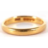 A 22ct wedding band, hallmarked Birmingham 1945, size J, 3g