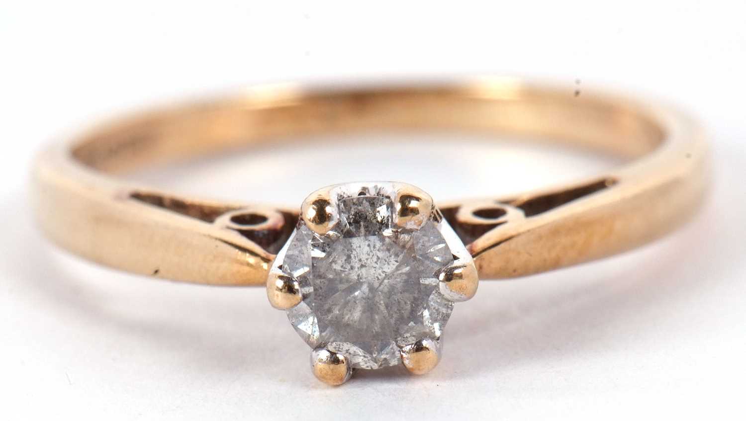 A 9ct diamond solitaire ring, the round brilliant cut diamond, estimated approx. 0.50cts, claw