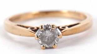 A 9ct diamond solitaire ring, the round brilliant cut diamond, estimated approx. 0.50cts, claw