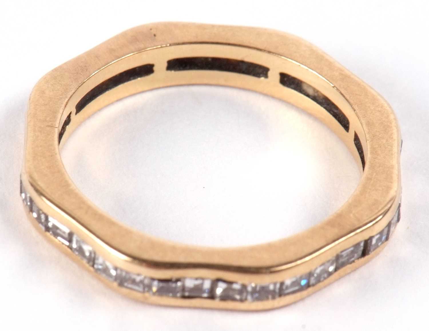 A diamond eternity ring, the full hoop ring set with princess cut diamonds, total estimated - Image 7 of 7