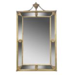 A decorative 19th century gilt framed wall mirror with urn and swag mount 88 x 51cm