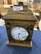Early 20th Century French lacquered mantel clock in chinoiserie style