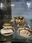 Quantity of Royal Crown Derby wares including miniature coffee pot and cover, an Imari miniature cup