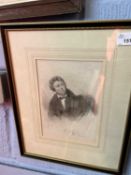 Portrait of a Gentleman, signed Truly Yours, J B Cume?, pencil on paper, 14cm wide, framed and