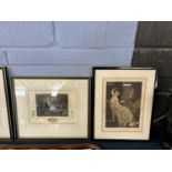 A set of four framed prints of Viscount Nelson engraved by J Rogers, one with a scene of the
