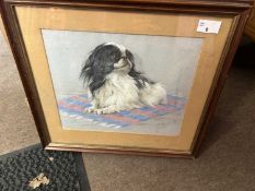 John Hallett (British, 20th century), 'Cavalier King Charles Spaniel', pastel, signed,12x10ins,