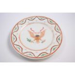 A 19th century Chinese export dish made for the American market with armorial decoration featuring